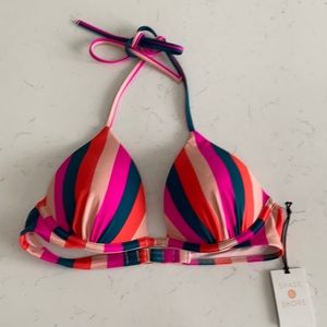 Shade and Shore striped bikini top
